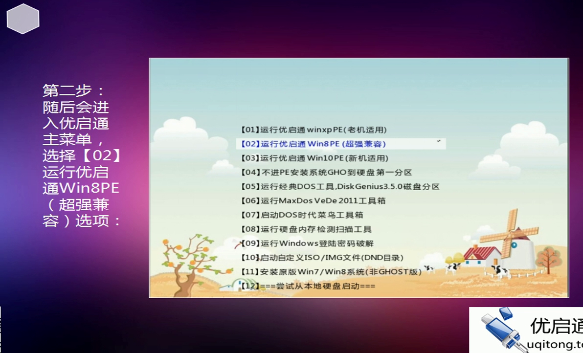 优启通主菜单另一角度展示